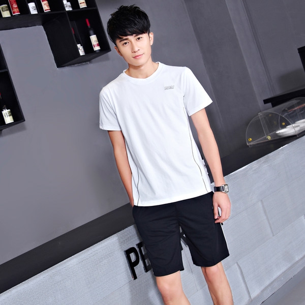 Мъжки летни спортни екипи черни, сиви, виненочервени за бягане, спорт, тенис