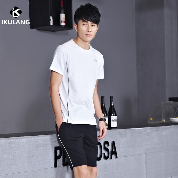 Мъжки летни спортни екипи черни, сиви, виненочервени за бягане, спорт, тенис