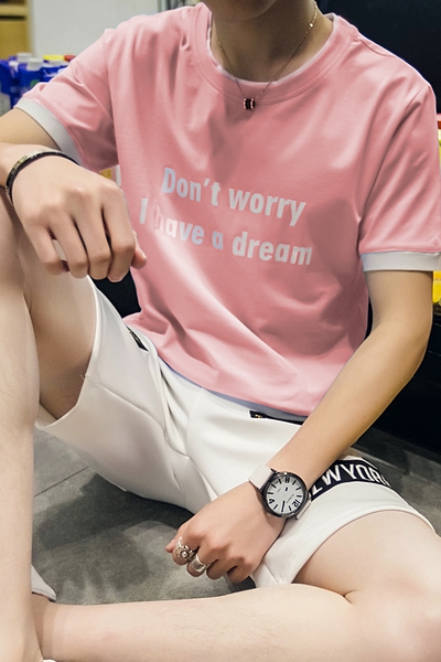 Мъжки спортни памучни летни екипи от две части тениска с къс ръкав и къси панталони зелени, черни, кафяви