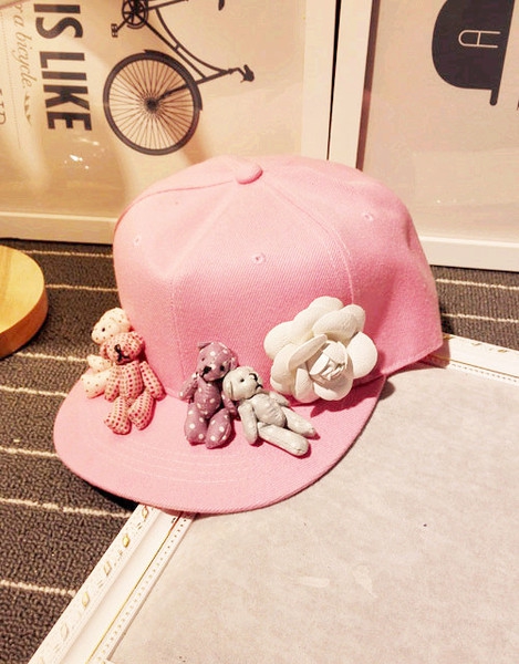 Дамска шапка с мечета в розов и черен цвят различни модели