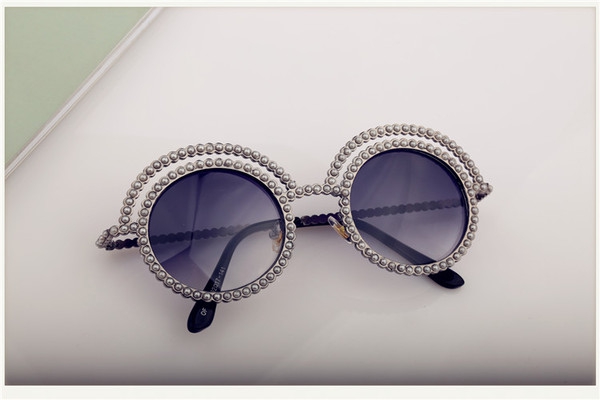 Дамски кръгли очила с перлички в различни цветове
