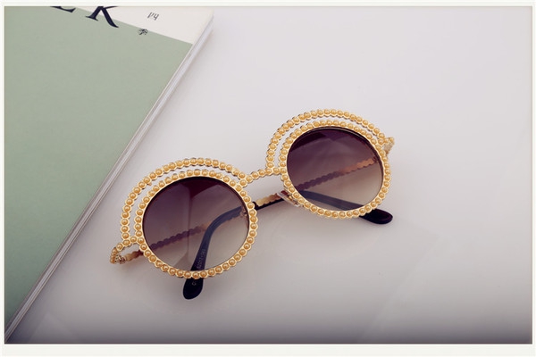 Дамски кръгли очила с перлички в различни цветове