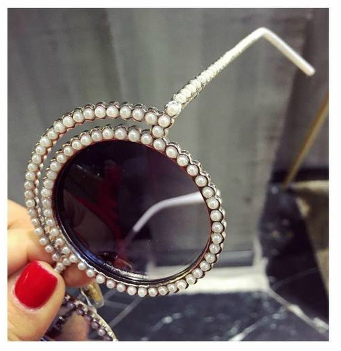 Дамски кръгли очила с перлички в различни цветове