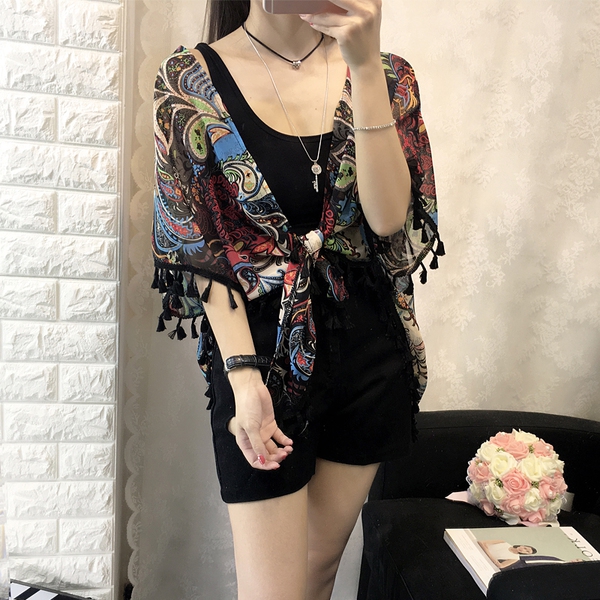 Дамски летен шал, парео за плаж в 2 цвята