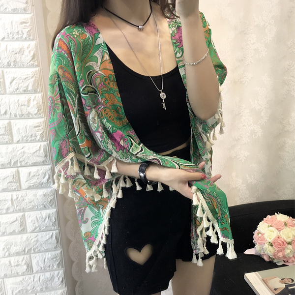 Дамски летен шал, парео за плаж в 2 цвята