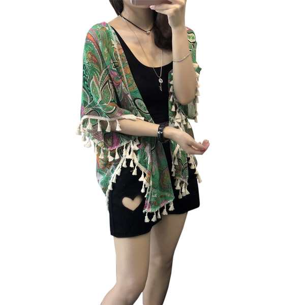 Дамски летен шал, парео за плаж в 2 цвята