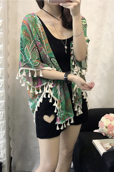 Дамски летен шал, парео за плаж в 2 цвята