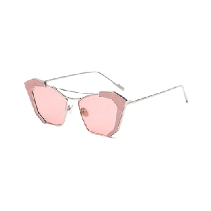 Дамски многоъгълни слънчеви очила - в розов, жълт и сребрист цвят