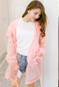 Λεπτό αντηλιακό μπουφάν για γυναίκες με κουκούλα για το  καλοκαίρι σε μπλε, κυκλάμινο, ροζ χρώμα