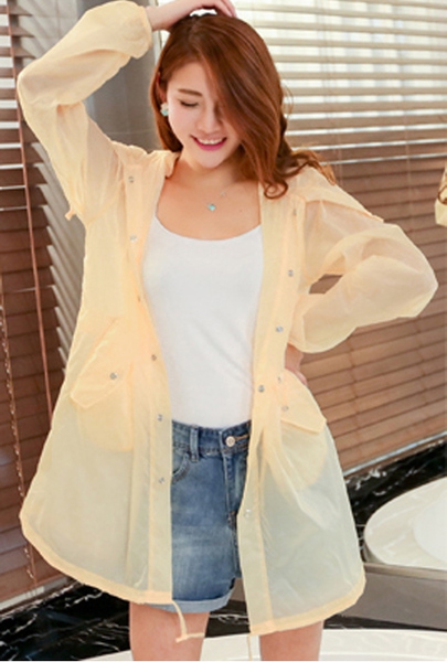 Дамско тънко слънцезащитно яке с качулка прозрачно, лятно, синьо, цикламено, розово