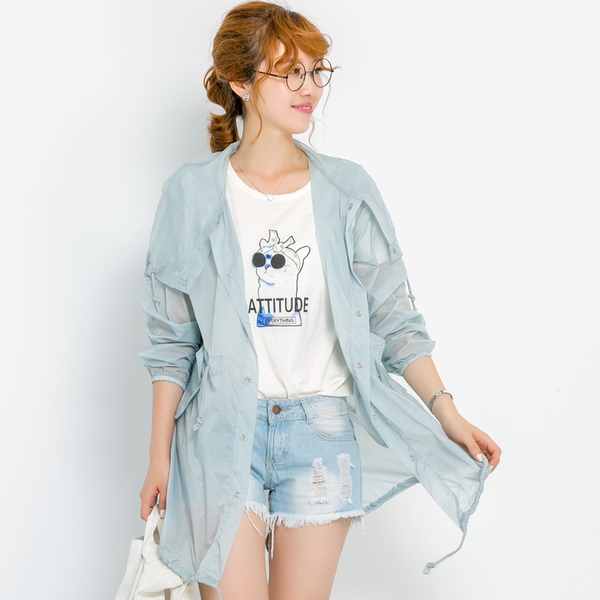 Дамско тънко слънцезащитно яке с качулка прозрачно, лятно, синьо, цикламено, розово