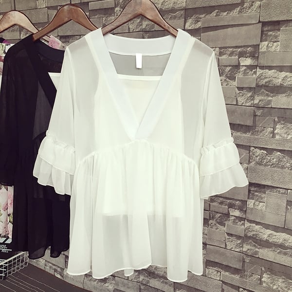 Шифонена туника на цветя за плаж