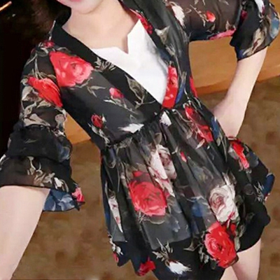 Шифонена туника на цветя за плаж