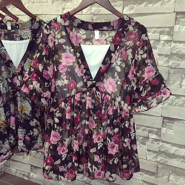 Шифонена туника на цветя за плаж