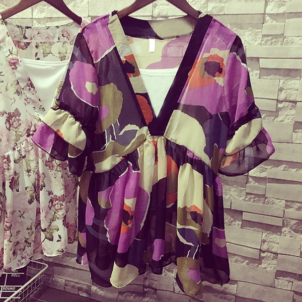 Шифонена туника на цветя за плаж