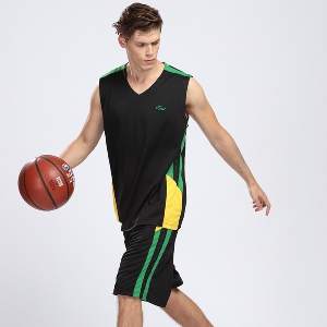 Ανδρικό αθλετικό  σετ για μπάσκετ σε μαύρο, λευκό, κόκκινο, κίτρινο, πράσινο και μπλε χρώμα