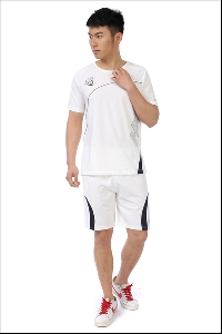 Καλοκαιρινά αθλητικά ανδρικά σύνολα  σε γκρι, λευκό και μαύρο χρώμα  - μπλούζα και σορτς