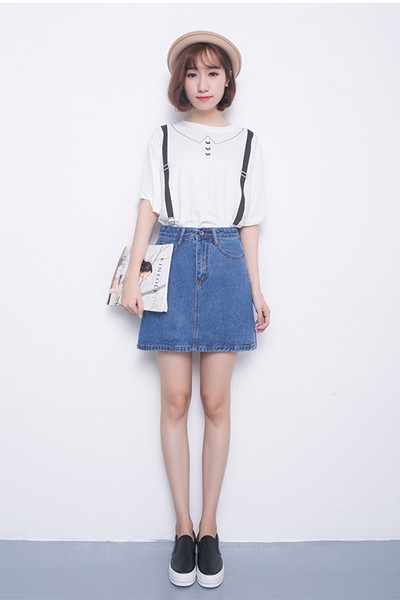 Κυρίες τζην φούστες σε μπλε, ροζ, μαύρο και άσπρο - 6 μοντέλα