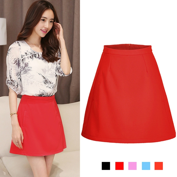 Цветни дамски поли с висока талия подходящи за ежедневие.