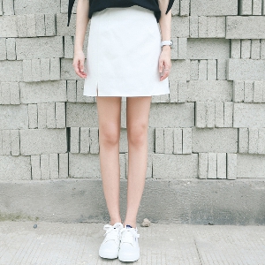 Λευκό καλοκαίρι βαμβακερή φούστα σε τρία μεγέθη