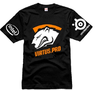 Геймърски мъжки тениски с къс ръкав на професионалния CS GO отбор - Virtus Pro
