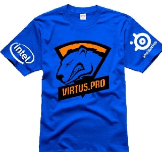 Геймърски мъжки тениски с къс ръкав на професионалния CS GO отбор - Virtus Pro
