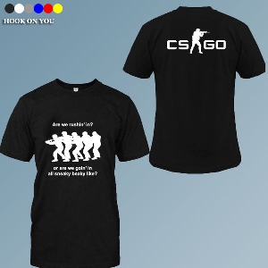 Памучни геймърски мъжки тениски на CS GO в жълт,бял,черен,сив и червен цвят