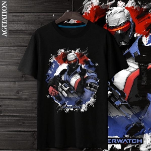 Αντρικό T-shirt για τους οπαδούς της Overwatch - Στρατιώτη 76