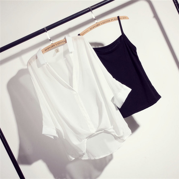 Дамска лятна риза тип прилеп: Черна, Червена, Бяла