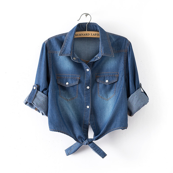 Летни къси  тънки  дамски  дънкови ризи  2 модела 