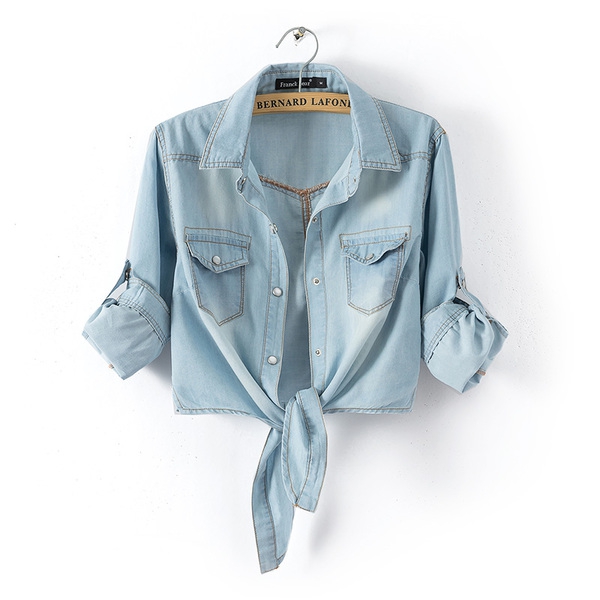 Летни къси  тънки  дамски  дънкови ризи  2 модела 