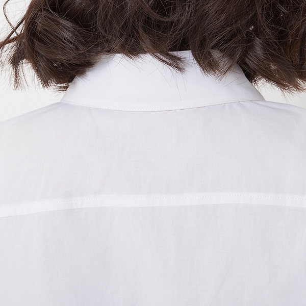 Летни къси дамски памучни ризи в бял цвят 