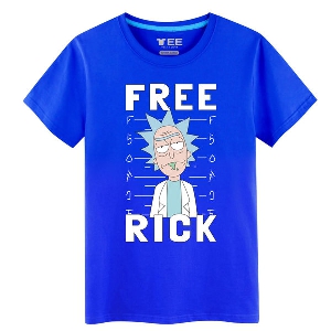 Мъжки памучни тениски с къс ръкав в 4 цвята подходящи за феновете на Rick and Morty