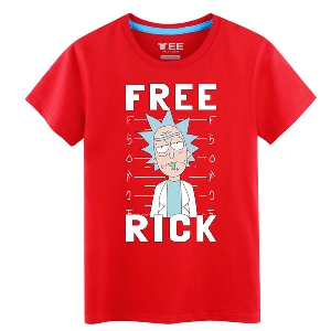 Мъжки памучни тениски с къс ръкав в 4 цвята подходящи за феновете на Rick and Morty