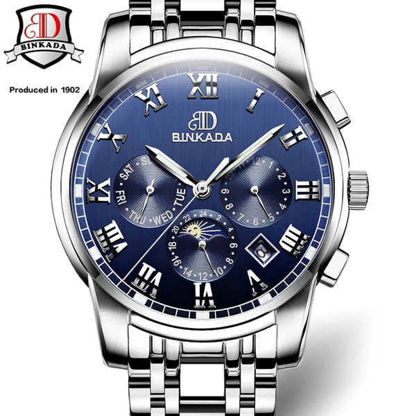 Мъжки часовници от неръждаема стомана,водоустойчиви до 30 метра и с диаметър от 41 мм в черен,бял,златист и син цвят