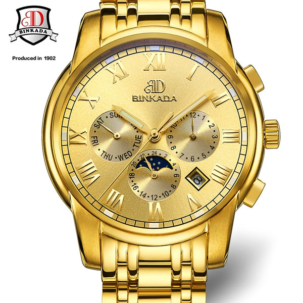 Мъжки часовници от неръждаема стомана,водоустойчиви до 30 метра и с диаметър от 41 мм в черен,бял,златист и син цвят