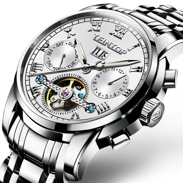 Мъжки водоустойчиви часовници изработени от неръждаема стомана в черен,син,бял и златист цвят - 9 модела