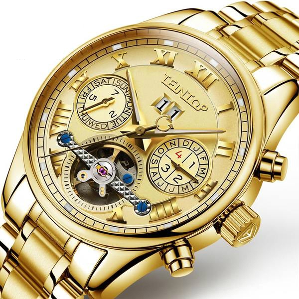 Мъжки водоустойчиви часовници изработени от неръждаема стомана в черен,син,бял и златист цвят - 9 модела