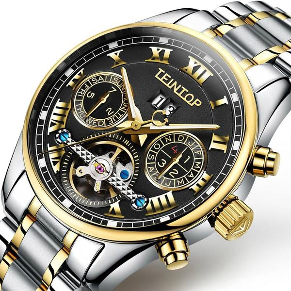 Мъжки водоустойчиви часовници изработени от неръждаема стомана в черен,син,бял и златист цвят - 9 модела