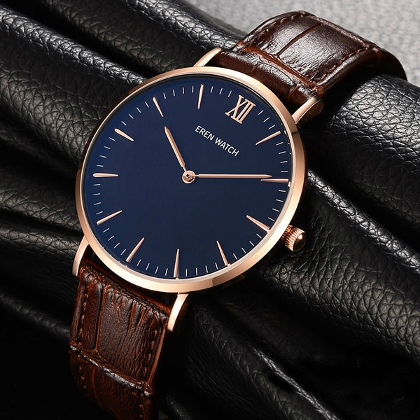 Quartz ανδρικά ρολόγια σε διάφορα χρώματα, αδιάβροχα από ανοξείδωτο ατσάλι και δέρμα