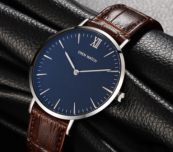 Quartz ανδρικά ρολόγια σε διάφορα χρώματα, αδιάβροχα από ανοξείδωτο ατσάλι και δέρμα