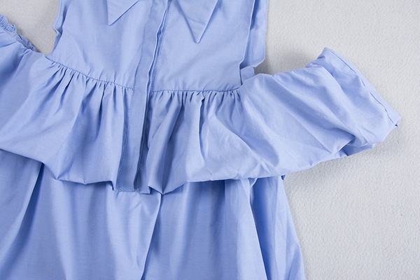 Дамска НОВА риза без ръкави с яка: Бяла и Синя