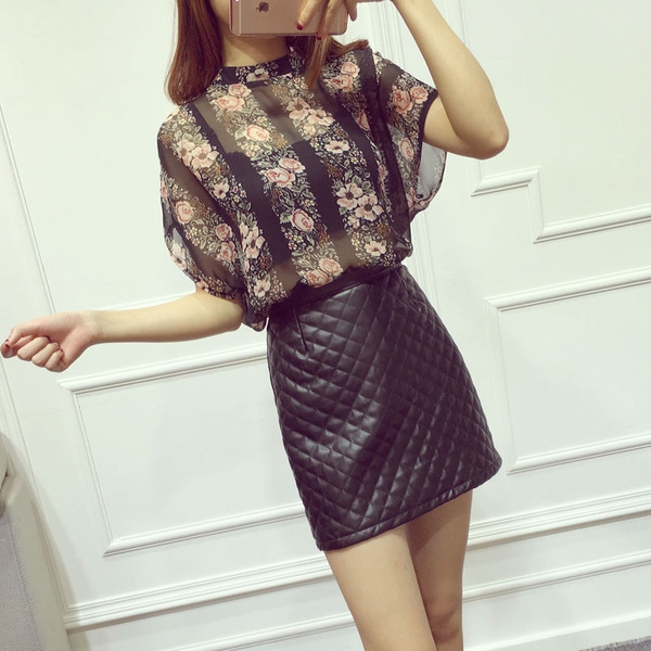 Дамски ризи на цветя или геометрични фигури, прозрачни шифонени