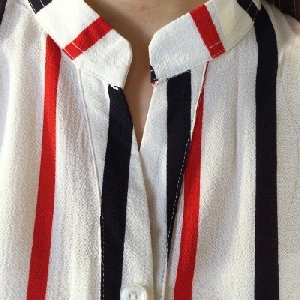 Дамска изискана раирана шифонена риза с копчета 