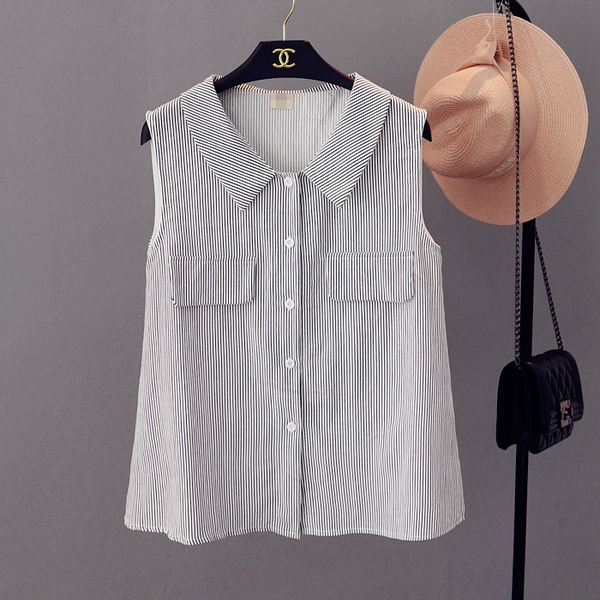 Дамски ризи без ръкав в бял и сив цвят - три модела