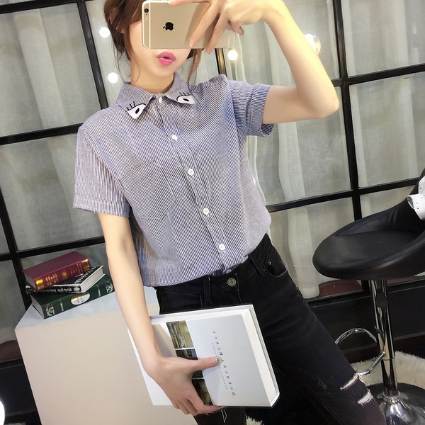 Летни дамски ризи подходящи за ежедневие с къси ръкави в лилав и сив цвят - 3 модела