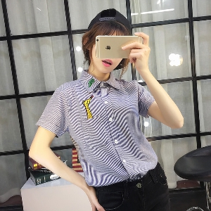 Летни дамски ризи подходящи за ежедневие с къси ръкави в лилав и сив цвят - 3 модела