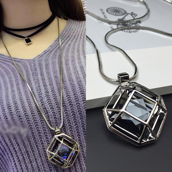 Γυναικεία κολιέ σε μπλε, ασημί και μαύρο - 23 διαφορετικά μοντέλα