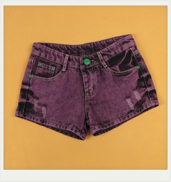 Дамски лилави дънкови шорти  къси шорти 