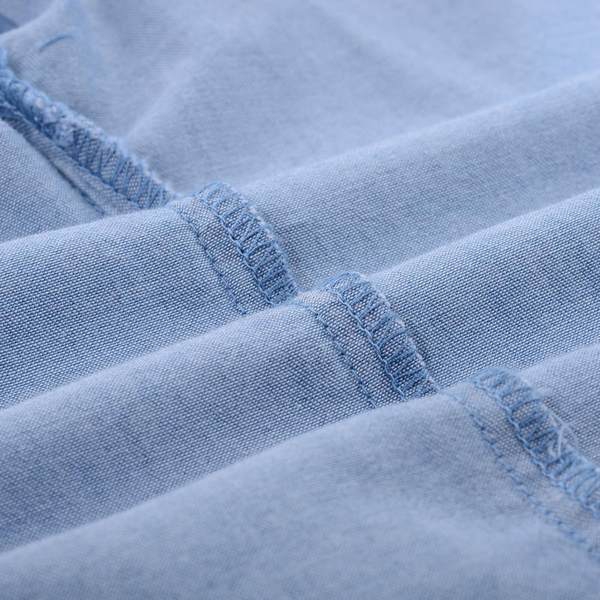 Дамски дълги памучни пролетни, летни и есенни дънкови ризи с къс ръкав, светъл и тъмен деним